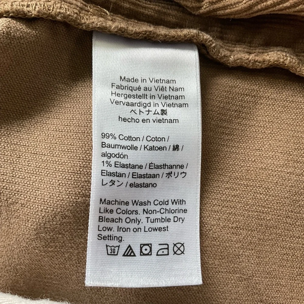 35x32 J Crew 484 Slim Fit Corduroy Pants Men’s Tan Brown 5 pocket Stretch G7128
